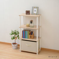 YAMAZEN 工具不要 簡単組立 システムラック 4段 ホワイトウォッシュ ISR-4IN(OAK3/WH) 1台（直送品）