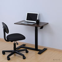 YAMAZEN レバー式昇降テーブル 幅700×奥行400mm ダークブラウン SUT-7040(DBR/MBK) 1台（直送品）