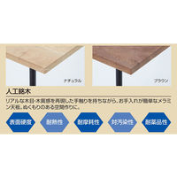 ストア・エキスプレス カフェテーブル 60角×H71.5cm 角型×黒脚×天板人工銘木 ナチュラル 18431-110 1台（直送品）