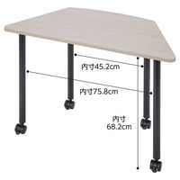 ストア・エキスプレス キャスター付きミーティングテーブル グレーオーク 23345-110 1台 61-830-85-1（直送品）