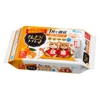 エリエールキレキラ！1枚で徹底トイレお掃除シート 招き猫デザイン みかんの香り 詰め替え 1セット（20枚入×3個） 大王製紙