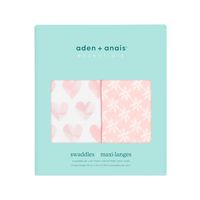 aden + anais　エイデンアンドアネイ おくるみ スワドル ピースオブマイハート 1セット（2枚入）ダッドウェイ