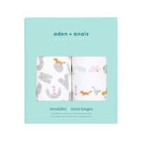 aden + anais　エイデンアンドアネイ おくるみ スワドル アルファベットアニマル 1セット（2枚入）ダッドウェイ