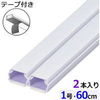 オーム電機 テープ付ABSモール 1号 60cm ホワイト 2本入 09-1000 1セット(2本入)（直送品）