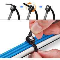 オーム電機 ハンドカットタイ 耐候性 200mm 黒 20本 09-1280 1セット(20本入)（直送品）