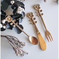 キーストーン バターナイフ 13.5cm ブラスカトラリー フラワー ベロニカ ブラス ゴールド 404354 1個（直送品）