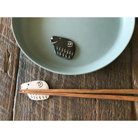 キーストーン 箸置き 4.5cm BONE ベアー 水牛の骨 ブラック 404374 1個（直送品）