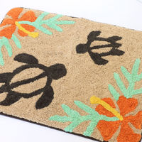 トモ・コーポレーション 玄関マット 45×60cm 室内 ワレアホヌ クリーム 428154 1個（直送品）