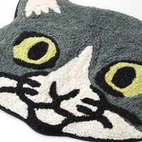 トモ・コーポレーション 玄関マット 42×47cm 室内 ねこ フェイス ハチワレねこ 428155 1個（直送品）