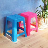 トモ・コーポレーション スツール 座面高45.5cm スタッキング可能 プラスチック ブルー 432317 1個（直送品）