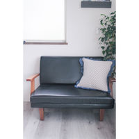 キーストーン クッションカバー フラワー 45cm用 インドコットン ブルー 445306 1個（直送品）