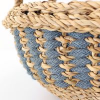 トモ・コーポレーション バスケット フルーツバスケット ラウンド かご 収納 ブルーグレー 449260 1個（直送品）