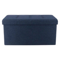 不二貿易 収納スツール ベンチタイプ テーブルにもなる収納スツール ネイビー 477848 1個（直送品）