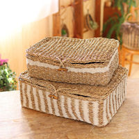 トモ・コーポレーション かご レクタングル ふた付き ストレージ M L 2個組 477903 1個（直送品）