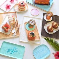 合同会社ビランク トレー HonuHonu 布張り 30cm トレイ ブルー 479565 1個（直送品）