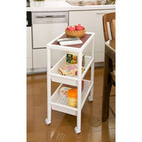 木本化学工業 サイドテーブル 3段 ホワイト 55963 1個（直送品）