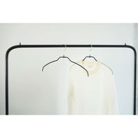 清水産業株式会社 MAWA×小山田早織コラボ スリムレディースハンガー 黒 ゴールドフック30本組 120663 1セット(30個入)（直送品）