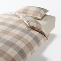 無印良品 綿フランネル掛ふとんカバー Ｄ １９０×２１０ｃｍ用 ベージュチェック 良品計画
