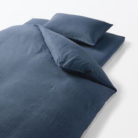 無印良品 綿フランネル敷ふとんシーツ Ｓ 兼浅型ボックスシーツ １００×２００×３‐１０ｃｍ用 ネイビー 良品計画