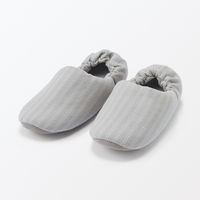 無印良品 綿フランネルかかとにフィットするルームシューズ Ｍ ２３．５～２５ｃｍ用 グレーストライプ 良品計画