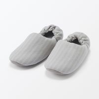無印良品 綿フランネルかかとにフィットするルームシューズ Ｌ ２５～２６．５ｃｍ用 グレーストライプ 良品計画