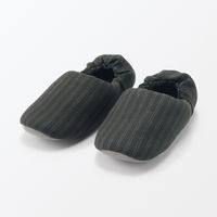 無印良品 綿フランネルかかとにフィットするルームシューズ Ｍ ２３．５～２５ｃｍ用 チャコールグレーストライプ 良品計画