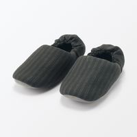無印良品 綿フランネルかかとにフィットするルームシューズ ＸＬ ２６．５～２８ｃｍ用 チャコールグレーストライプ 良品計画