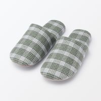 無印良品 綿フランネル履き心地やわらか足なりスリッパ ＸＬ ２７．５～３０ｃｍ用 グリーン 良品計画