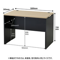 マルチワークCFカウンター 幅1000×奥行600×高さ720mm ナチュラルウッド天板/ブラック脚 1台 オリジナル