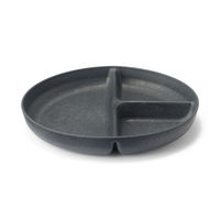 無印良品 レンジで使える ヤシの端材を使った 仕切り付きプレート ２枚組 黒 良品計画