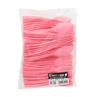 シモジマ HEIKO 葉っぱ型スプーン 11.5cm ピンク 004513054 1セット(1セット(100本入)×30)（直送品）