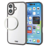 iPhone17 ケース ハイブリッド D3O(R) メタルステッカー付 チャコールグレー PM-A25AD3OFCCH エレコム 1個（直送品）