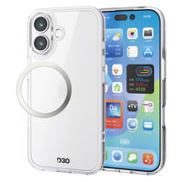 iPhone17 ケース ハイブリッド D3O(R) メタルステッカー付 クリア PM-A25AD3OTCR エレコム 1個（直送品）