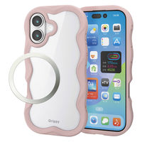 iPhone17 ケース ハイブリッド 衝撃吸収 磁気吸着対応メタルステッカー付 ピンク PM-A25AFCWAVEPN エレコム 1個（直送品）