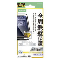 iPhone17 ガラスフィルム アンチグレア 全周保護 Gorilla(R) ブラック PM-A25AFLGFOM エレコム 1個（直送品）
