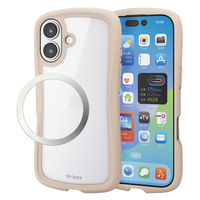 iPhone17 ケース ハイブリッド 磁気吸着対応メタルステッカー付 Grippy PM-A25AGRPFCBE エレコム 1個（直送品）