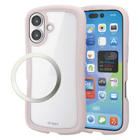 iPhone17 ケース ハイブリッド 磁気吸着対応メタルステッカー付 Grippy ピンク PM-A25AGRPFCPN エレコム 1個（直送品）