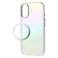 iPhone17 ケース ハイブリッド 磁気吸着対応メタルステッカー付 オーロラ クリア PM-A25AHVCACR エレコム 1個（直送品）