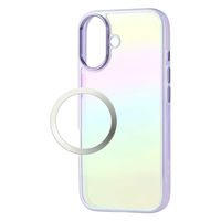 iPhone17 ケース ハイブリッド 磁気吸着対応メタルステッカー付 オーロラ ラベンダー PM-A25AHVCAPU エレコム 1個（直送品）