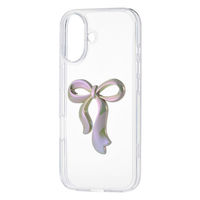 iPhone17 ケース ハイブリッド 衝撃吸収 リボンデザイン パールベージュ PM-A25AHVRIBE エレコム 1個（直送品）