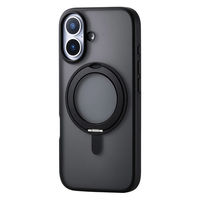 iPhone17 ケース ハイブリッド 衝撃吸収 360度回転スタンド付 ブラック PM-A25AMAGSTBK エレコム 1個（直送品）