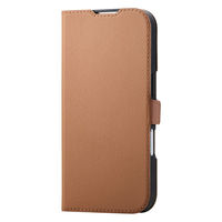 iPhone17 ケース レザー 手帳型 マグネット 衝撃吸収 MAGKEEP キャメル PM-A25APLFMGCA エレコム 1個（直送品）