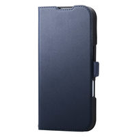 iPhone17 ケース レザー 手帳型 マグネット 衝撃吸収 MAGKEEP ネイビー PM-A25APLFMGNV エレコム 1個（直送品）