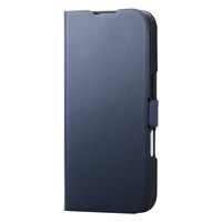 iPhone17 ケース レザー 手帳型 マグネット 衝撃吸収 超軽量 ネイビー PM-A25APLFUNV エレコム 1個（直送品）