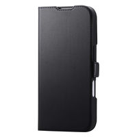 iPhone17 ケース レザー 手帳型 マグネット 衝撃吸収 ブラック PM-A25APLFY3BK エレコム 1個（直送品）