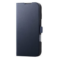 iPhone17 ケース レザー 手帳型 マグネット 衝撃吸収 ネイビー PM-A25APLFY3NV エレコム 1個（直送品）