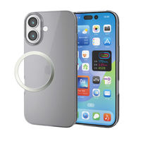 iPhone17 ケース ハード 極薄 磁気吸着対応メタルステッカー付 ブラック PM-A25APV06BK エレコム 1個（直送品）