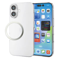 iPhone17 ケース ハード 極薄 磁気吸着対応メタルステッカー付 クリア PM-A25APV06CR エレコム 1個（直送品）