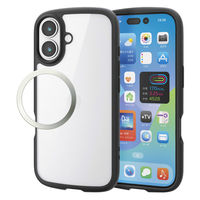 iPhone17 ケース ハイブリッド 衝撃吸収 軽量 薄型 ブラック PM-A25ATSLFCBK エレコム 1個（直送品）