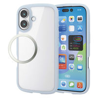 iPhone17 ケース ハイブリッド 衝撃吸収 軽量 薄型 ブルー PM-A25ATSLFCBU エレコム 1個（直送品）